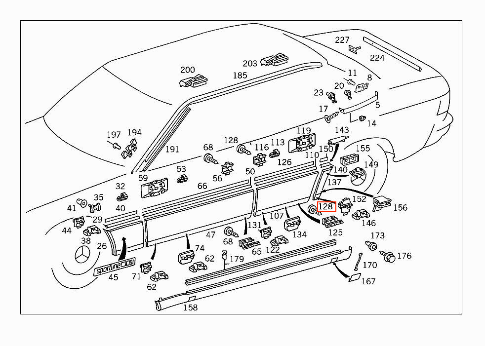 Mercedes-Benz Hinten Außen Unten Verkleidung W124 – A1248840131 – Ansicht 7