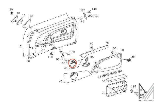 Mercedes-Benz SL R129 Abdeckung Lautsprecher Tür (klein) – Ansicht 7