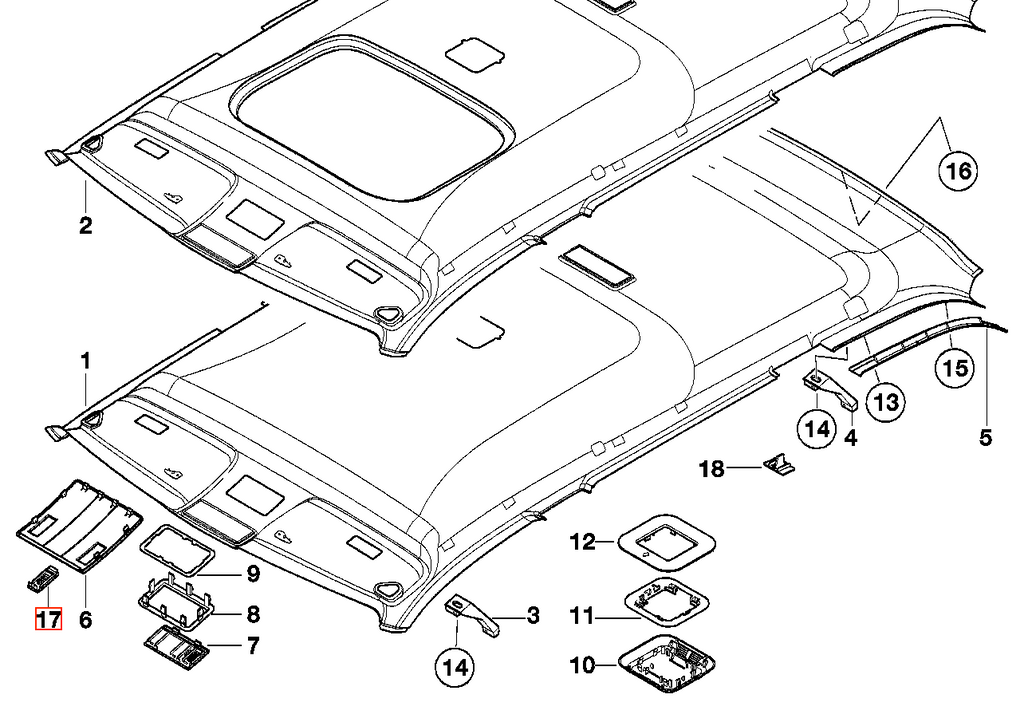 BMW E39 Dach Sky Verkleidung Mikrofon Abdeckung Schwarz – Ansicht 4