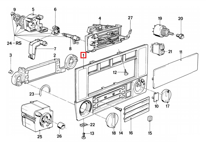 BMW Klimabedienteil-Blende Armaturenbrett Linkslenker E30 NEU – Ansicht 5