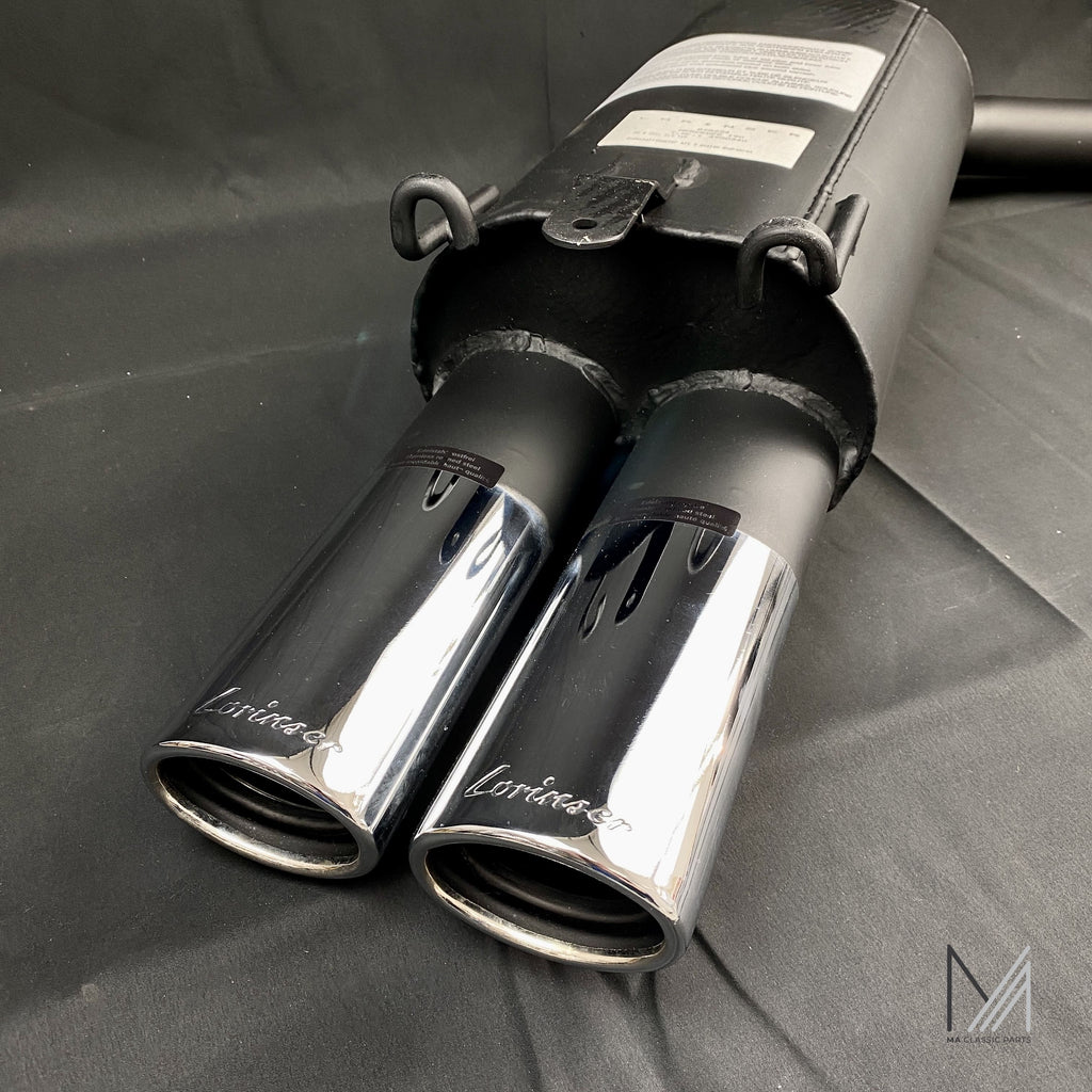 Original Lorinser W201 Endschalldämpfer 2.3-16V 2-flutig ovale Endrohre NOS – Ansicht 2