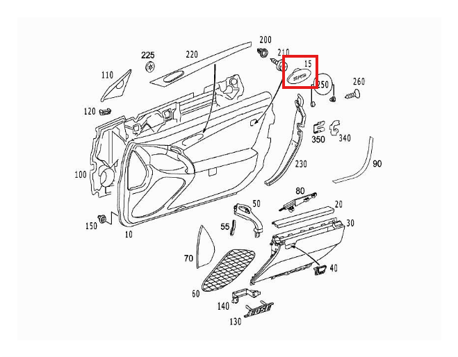 Mercedes-Benz Türverkleidung Schraubenkappe SL 2er-Satz R230 – A2307270588 – Ansicht 4
