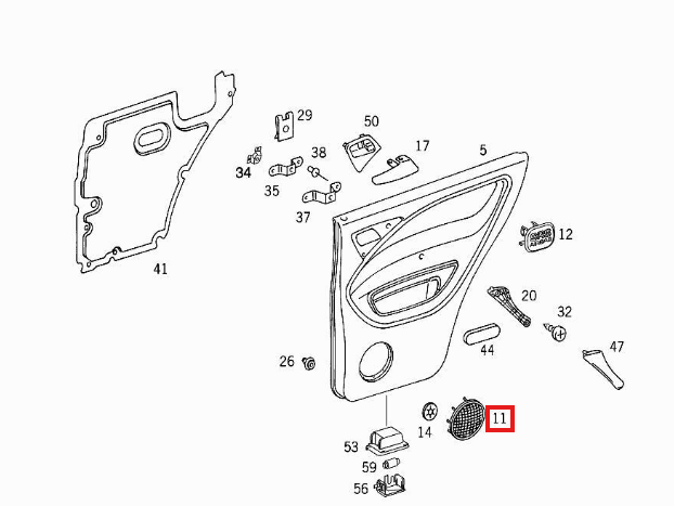 Mercedes-Benz Lautsprecherabdeckung Türverkleidung hinten W163 W463 NEU – A1637370188 – Ansicht 4