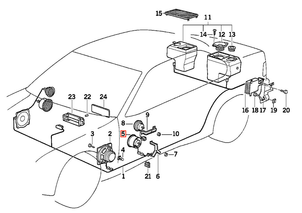 BMW E36 Vorne Tür Mid Range Lautsprecher Abdeckung – Ansicht 14