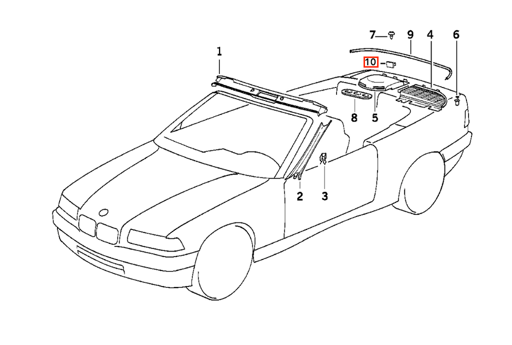 BMW E36 Cabrio Abdeckung Verkleidung Kappe Set Schwarz Grau oder Beige – Ansicht 7