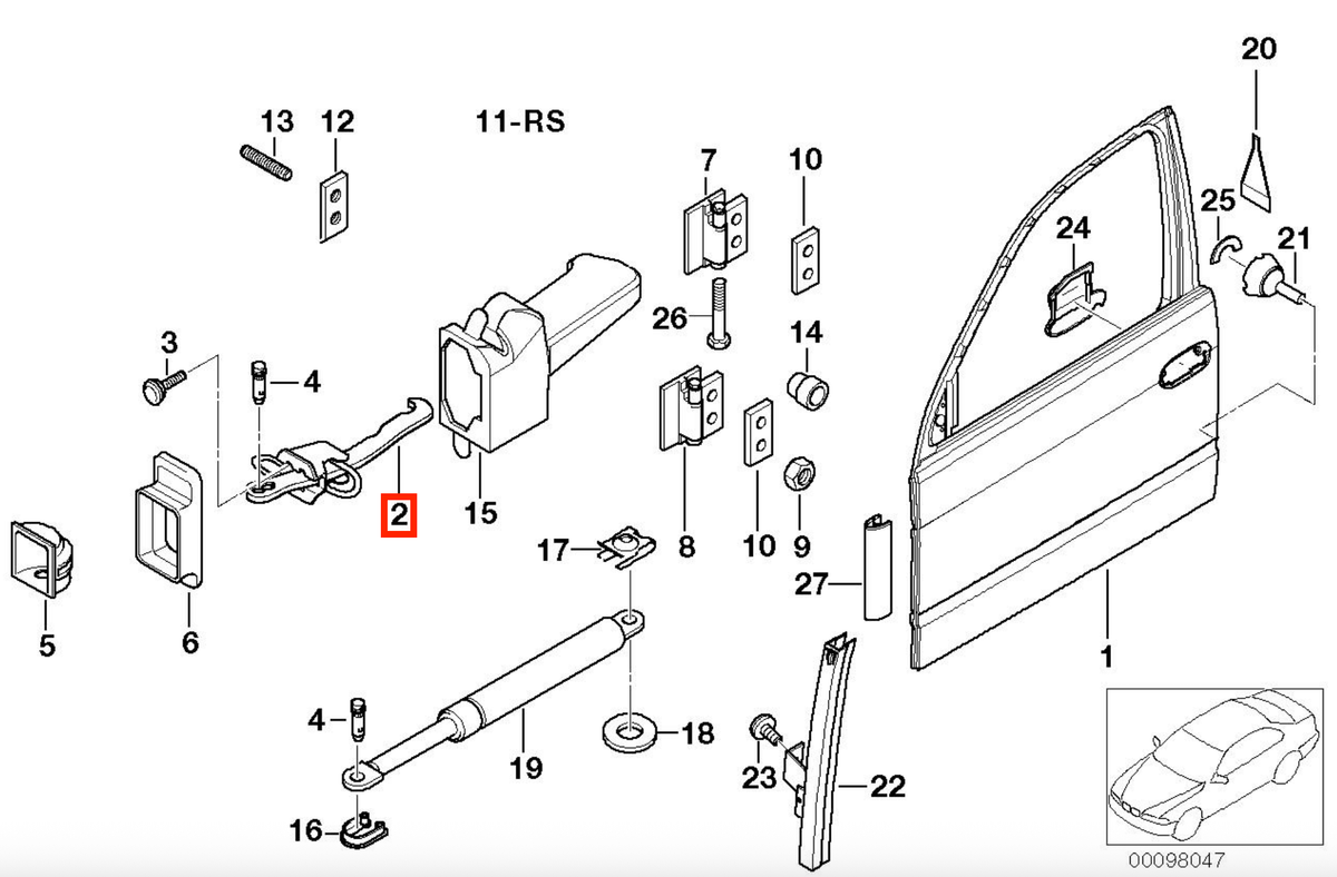 BMW Türfangband vorne E39 NEU – Ansicht 2