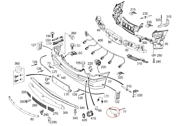 Mercedes-Benz W209 Vorne Stoßstange Klappe Abdeckung li. od. re. Grundiert Neu – A2098850526 – Ansicht 4