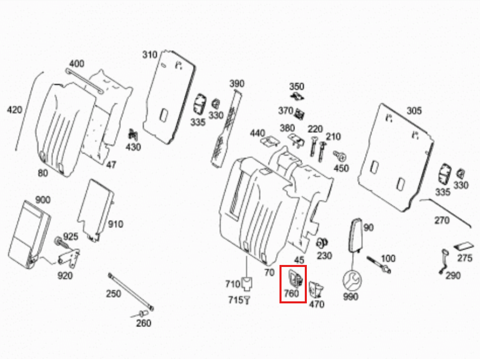Mercedes-Benz ISOFIX-Abdeckung Rücksitz 2er-Satz W164 NEU – A1649240037 – Ansicht 4