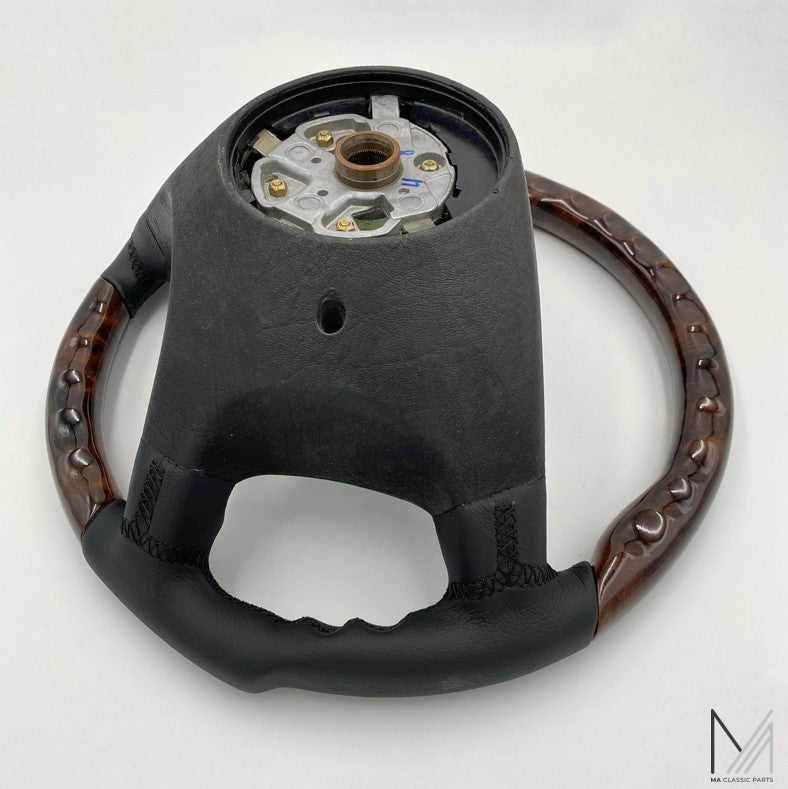 Mercedes Benz Lederlenkrad Wurzelholz ergonomisch R129 W124 W201 W140 – Ansicht 5