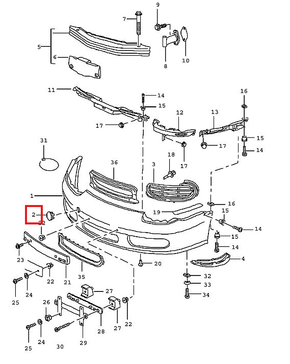 Porsche Abdeckkappe Frontstoßstange Boxster 986.2 Grundiert – Ansicht 5