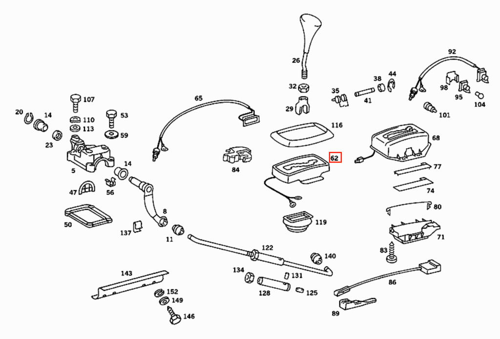 Mercedes-Benz Automatik Schaltkulisse R107 W109 W114 W115 W116 W123 NEU – A0002600972 – Ansicht 5