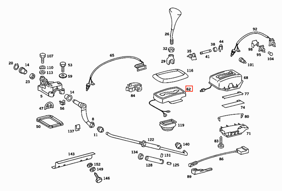 Mercedes-Benz Automatik Schaltkulisse R107 W109 W114 W115 W116 W123 NEU – A0002600972 – Ansicht 5