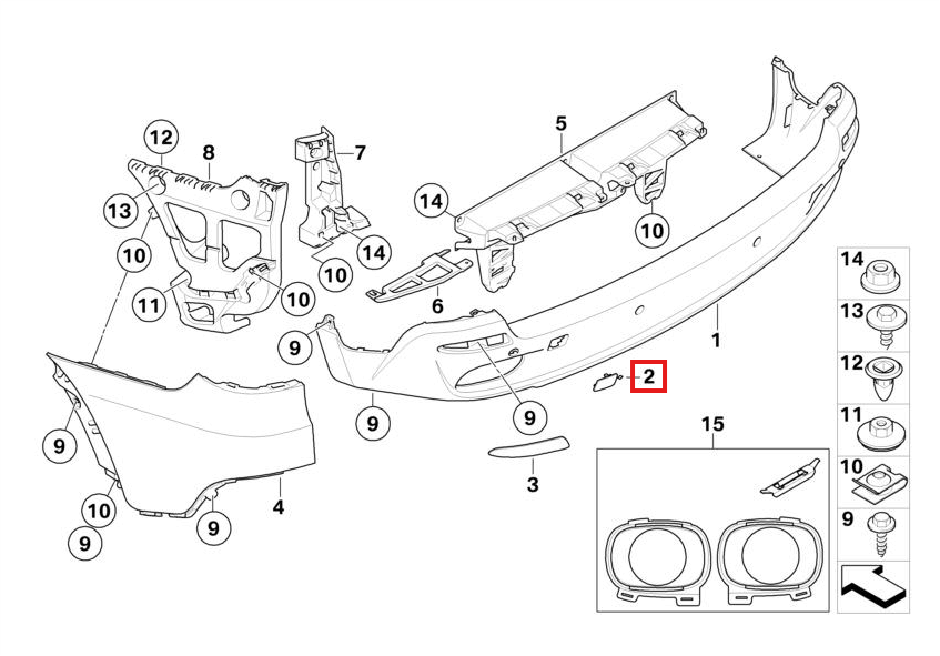 BMW X5 Abschleppösenabdeckung hinten rechts E70 NEU – Ansicht 4