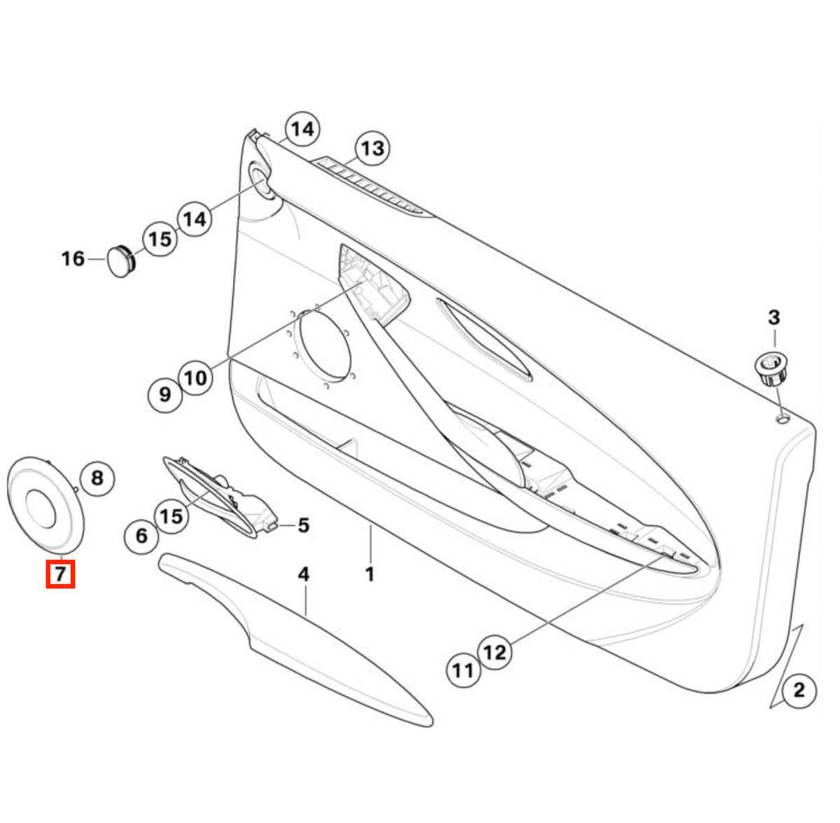 BMW Lautsprecherabdeckung Türverkleidung E63 E64 NEU – Ansicht 7