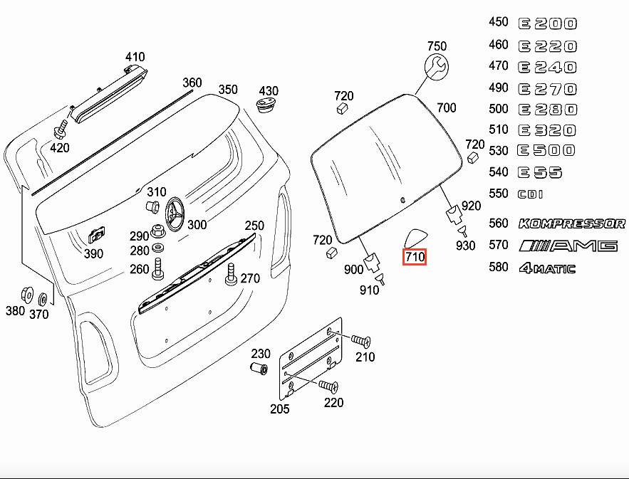 Mercedes-Benz W211 Hinten Fenster Wischer unten Abdeckung Version B Schwarz – A2117420130 – Ansicht 4