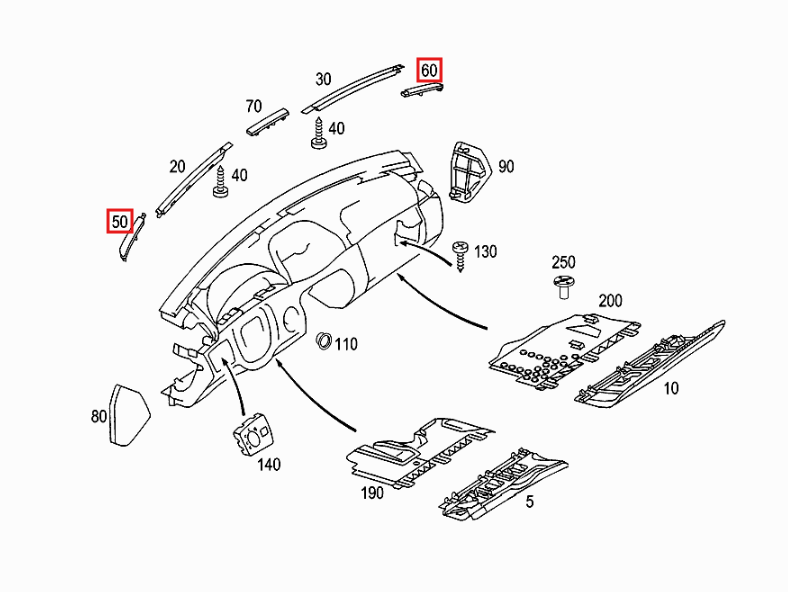 Mercedes-Benz Abschlussblende Verkleidung 2er-Satz W215 NEU – A2156890108 – Ansicht 4