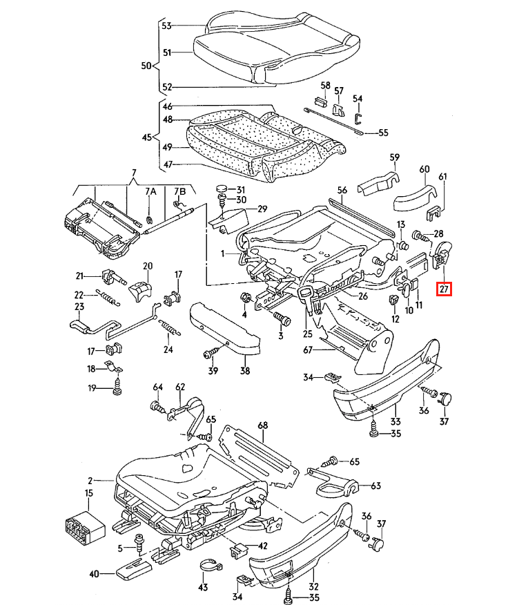 Audi 100/200 A6 100 vorne Sitz Schiene hinten außen Abdeckung li. od. re. – Ansicht 9