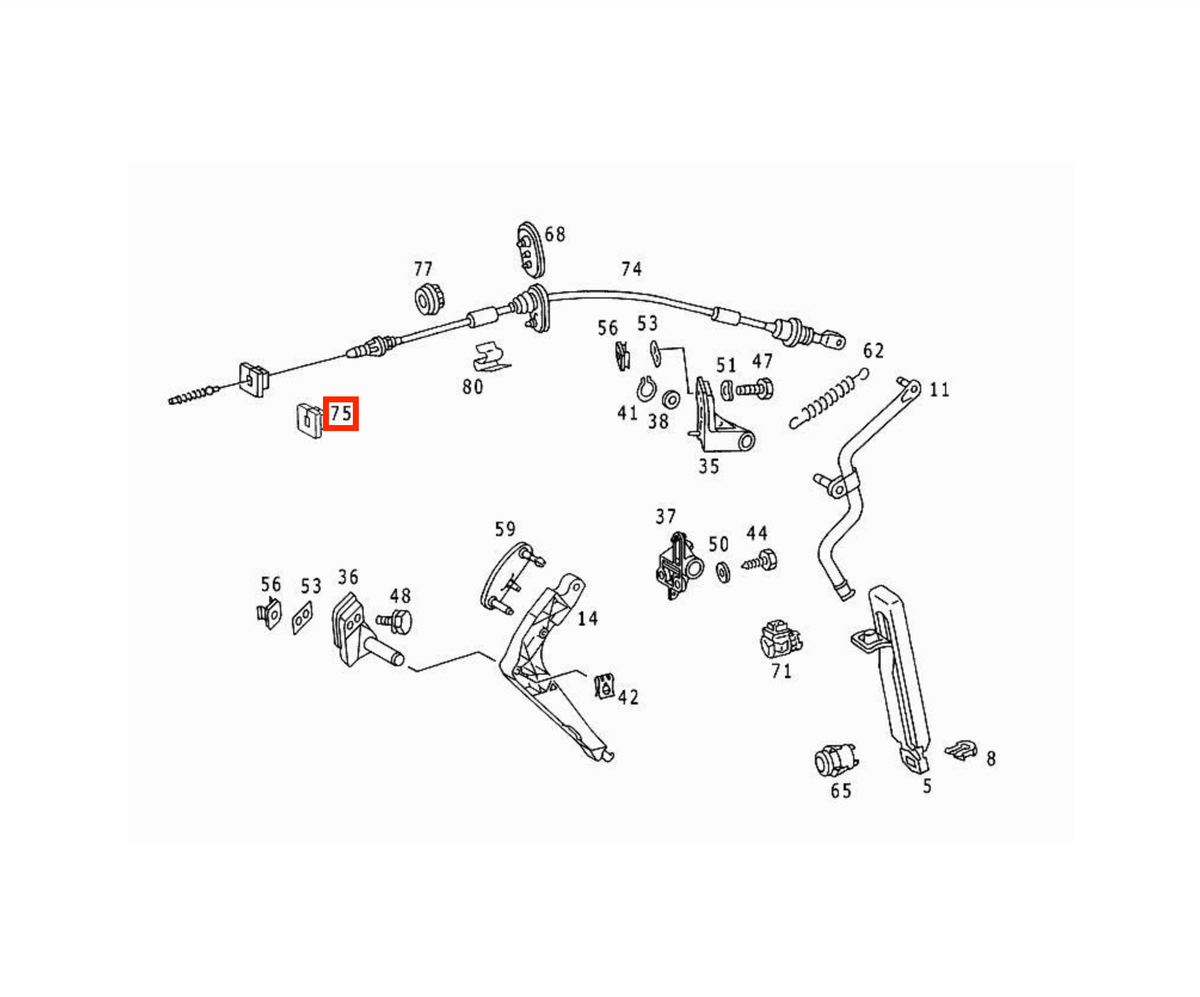 Mercedes-Benz Gaszug Führungsclip R129 W124 W140 W201 W202 NEU – A2023010093 – Ansicht 4