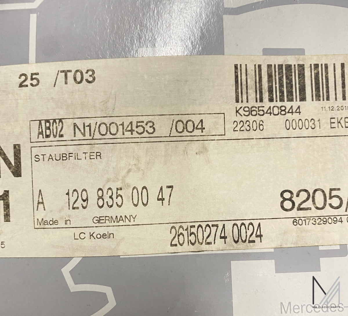 Mercedes-Benz R129 Staubfilter NOS – A1298350047 – Ansicht 2