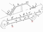 Mercedes-Benz Prelift Schwellerverkl. Wagenheber Abdeckung W124 W201 – A2018990008 – Ansicht 4
