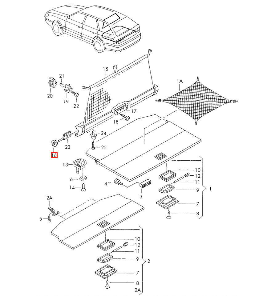 Audi 100/200 A6 100 vertikal Roller Shutter Interlock Befestigung Schwarz – Ansicht 4