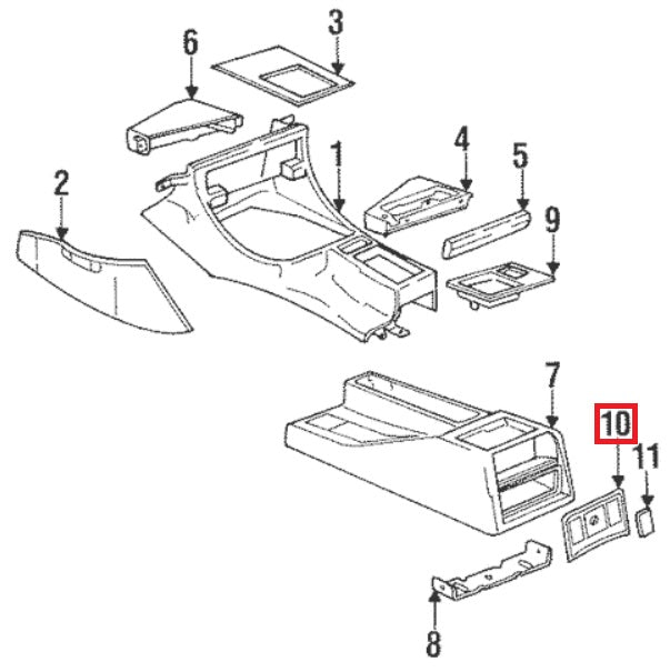 BMW E32 E34 Hinten Konsole Verkleidung Zierleiste Heat Sitz Schalter Schwarz – Ansicht 4