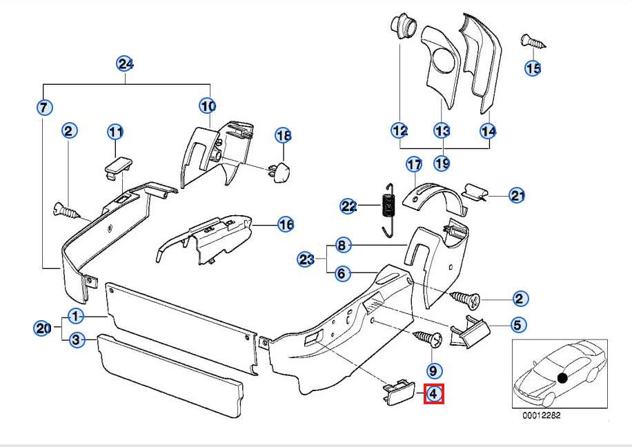 BMW Abdeckkappe Sitz E31 NEU – Ansicht 4