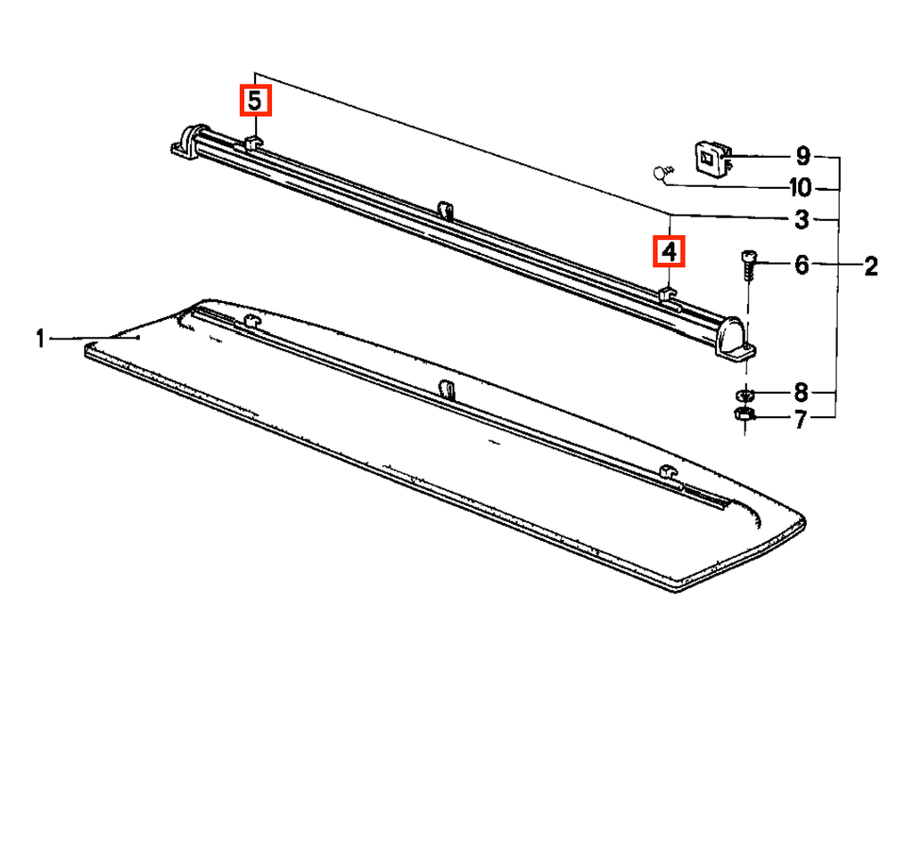 BMW Haken Heckscheiben-Sonnenrollo 2er-Satz E23 E28 E30 NEU – Ansicht 4