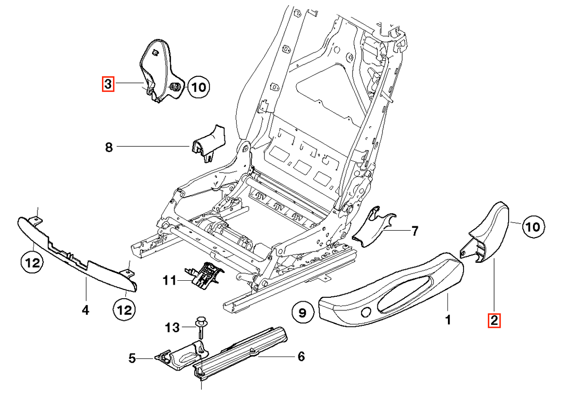 BMW E46 E93 Hinten seitlich Sitz Abdeckung li. od. re. – Ansicht 14