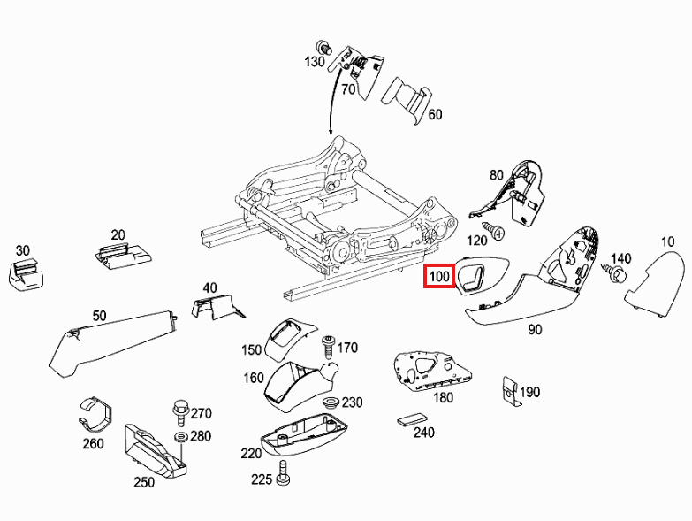 Mercedes-Benz Vorne Seite Sitzschalter-Verkl. Abdeckung W164 W251 – A2519182930 – Ansicht 6