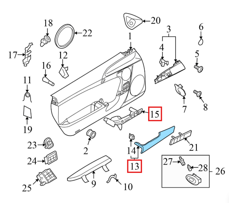 Porsche Türgriff innen Kunstleder Boxster Cayman 987 NEU – Ansicht 5