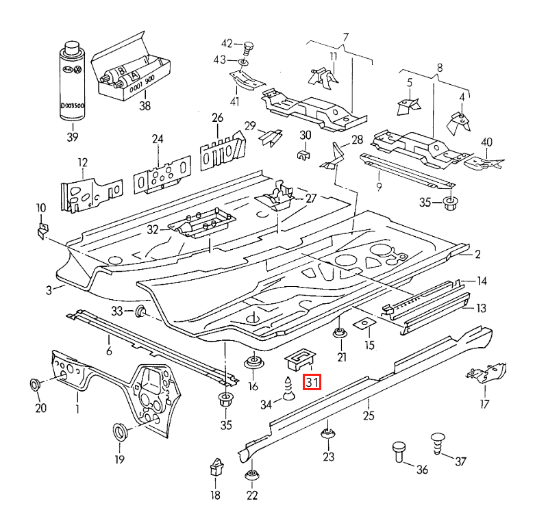 Audi 100/200 A6 100 Wagenheber-Aufnahme Point Schwarz – Ansicht 4
