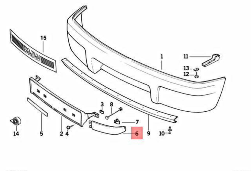 BMW E31 Vorne Stoßstange Abdeckung Kotflügel li. od. re. Grundiert – Ansicht 5