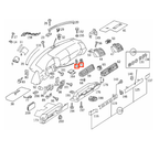 Mercedes-Benz Zündschloss-Blende R107 R129 W140 C140 NEU – A1296890080 – Ansicht 5