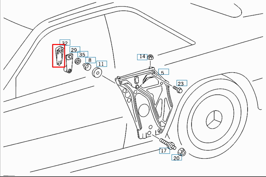 Fensterheberabdeckung für Mercedes-Benz W123 W124 W126 W201 W460 W107 – A2017680136 – Ansicht 4