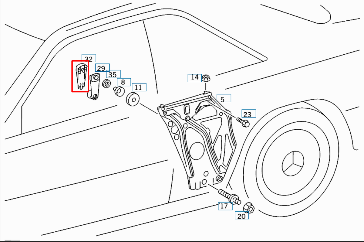 Fensterheberabdeckung für Mercedes-Benz W123 W124 W126 W201 W460 W107 – A2017680136 – Ansicht 4