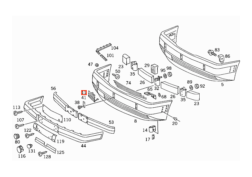 Mercedes-Benz W124 Vorne Stoßstange Abschlepp Öse Abdeckung Grundiert – A1248800105 – Ansicht 4