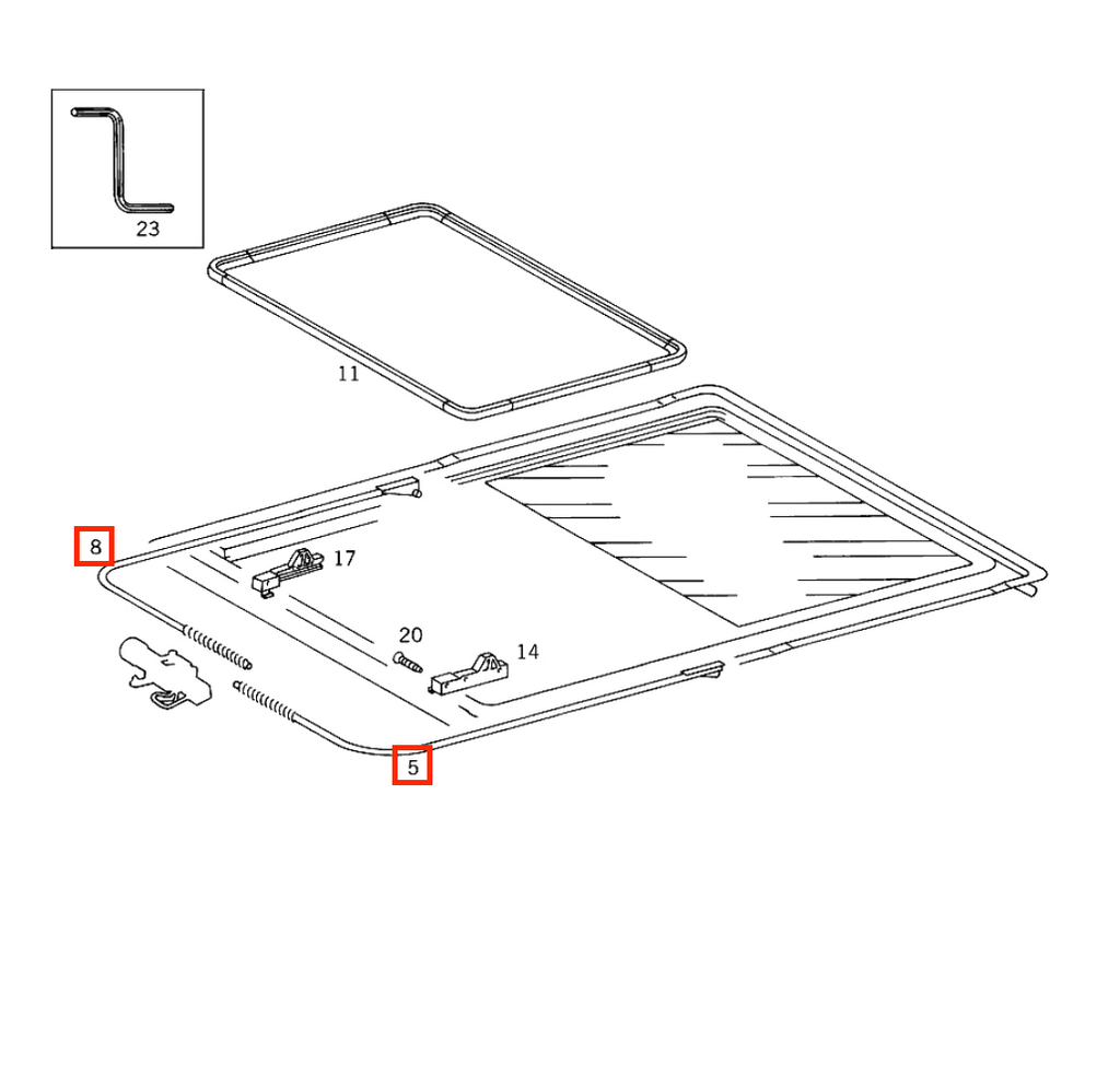 Mercedes-Benz Schiebedach Reparaturkabel 2er-Satz W202 – A2027800089 – Ansicht 2
