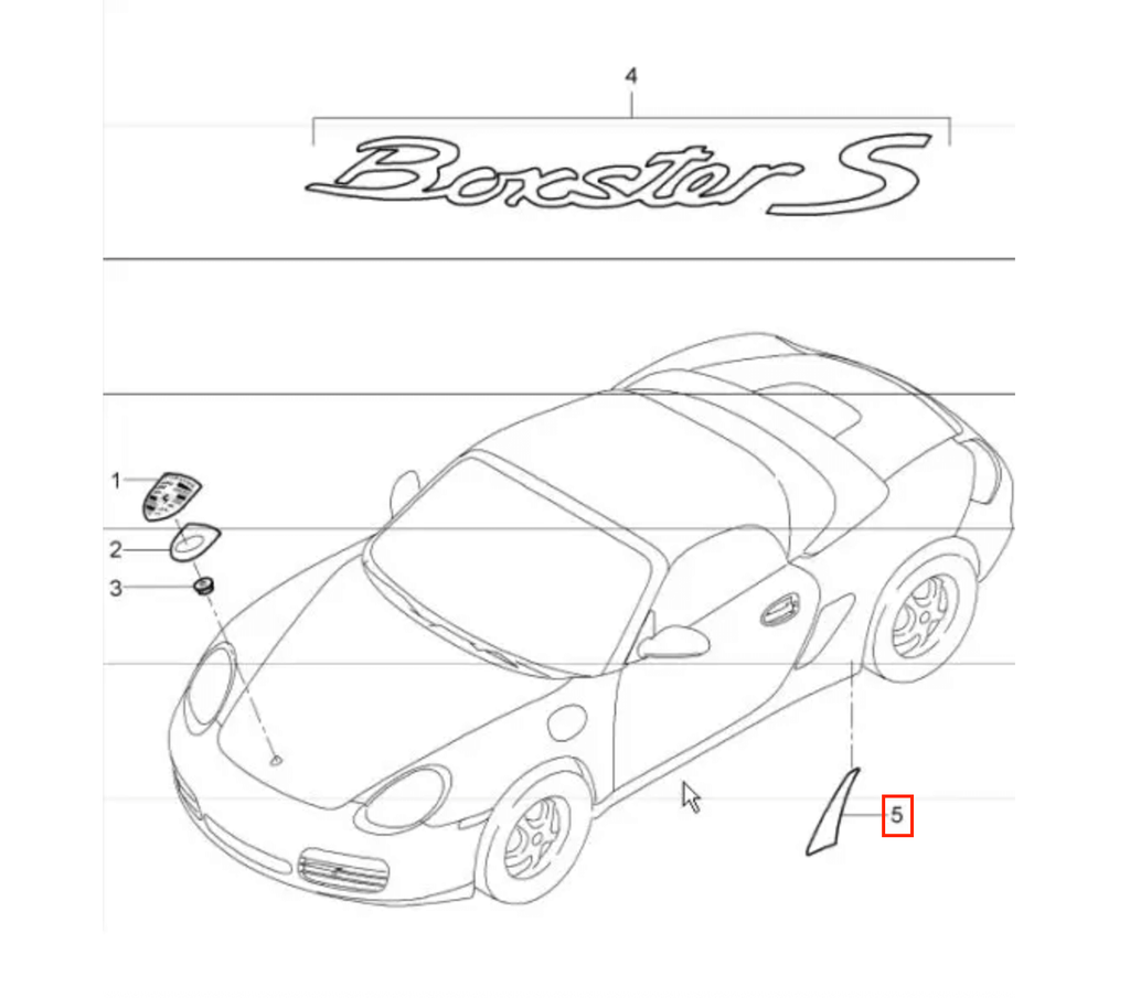 Porsche PPF-Schutzfolie Kotflügel hinten 2er-Satz Boxster 987 NEU – Ansicht 3