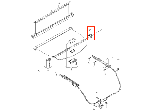 Audi A4 A6 Roller Jalousie Gepäck Abdeckung Clips Paar Schwarz – Ansicht 3