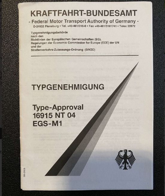 TÜV Gutachten Kaltlaufregler 16915 NT04 EGS-M1