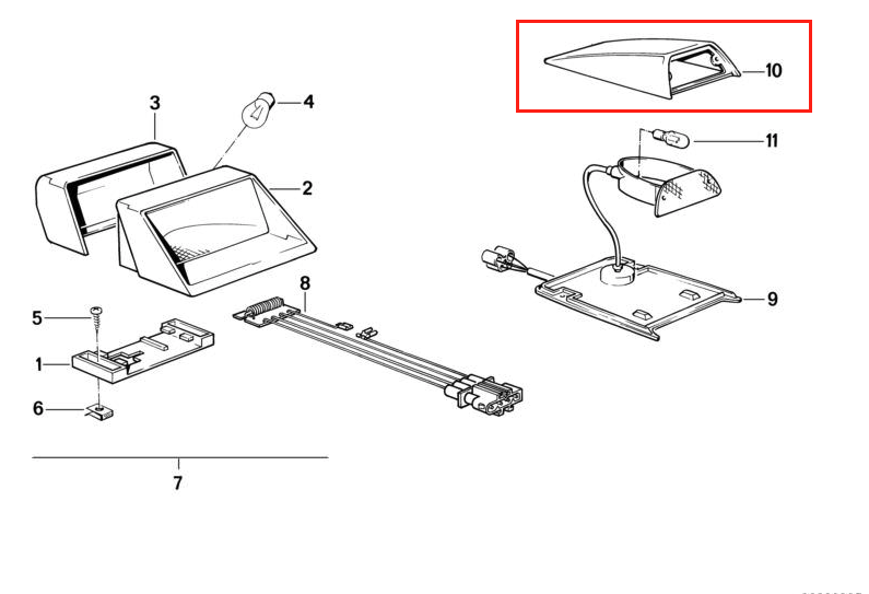 BMW E30 Cabrio Abdeckung Kofferraum Halterung 3rd Dritte Bremse Leuchte – Ansicht 4