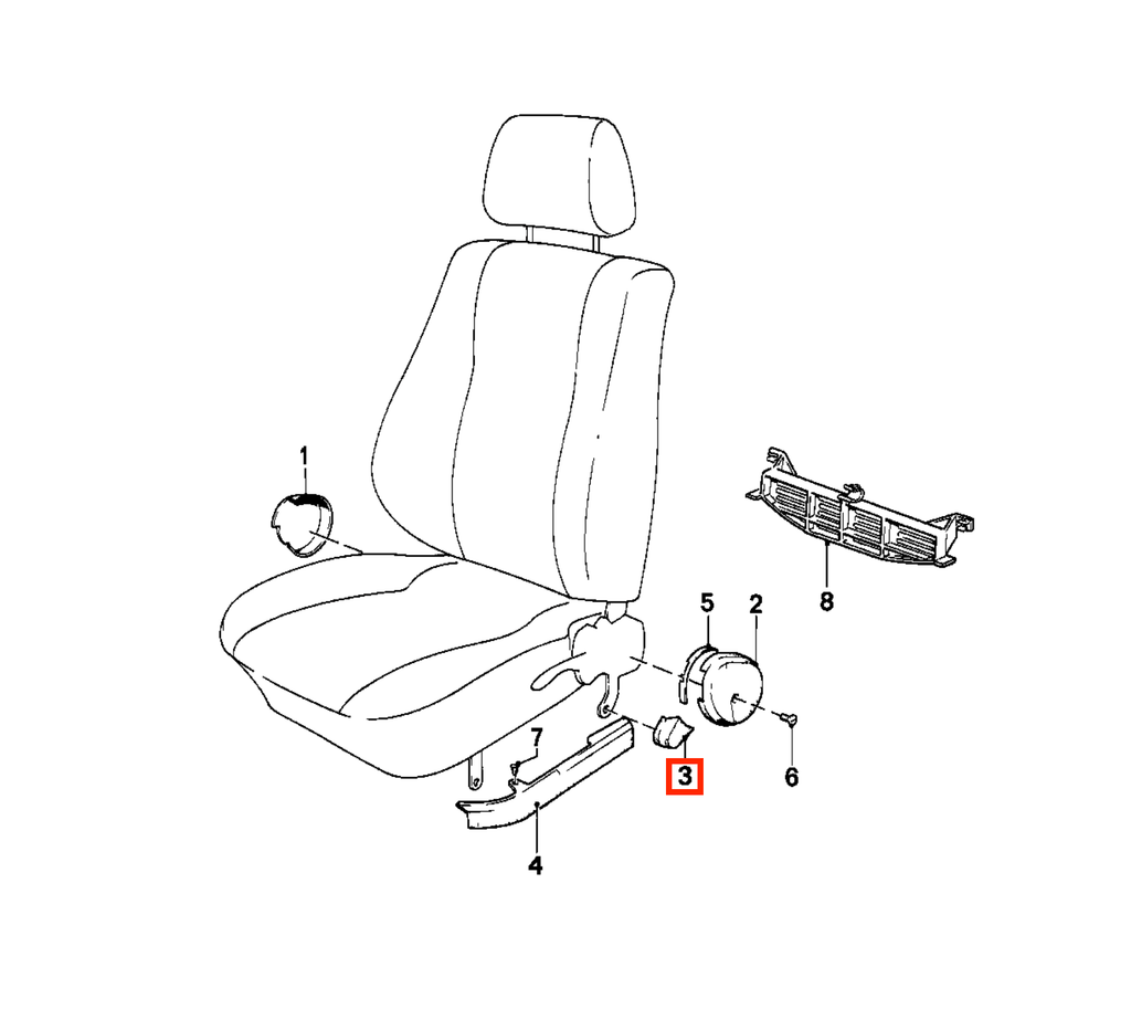 BMW Recaro Sitz Abdeckblende klein vorne E24 E30 NEU – Ansicht 4