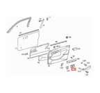 Mercedes-Benz Sitzverstellschalter-Blende Türverkleidung W126 C126 SEC NEU – A1267665391 – Ansicht 4