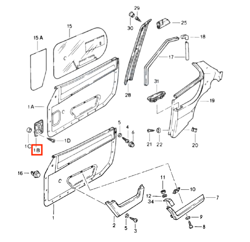 Porsche 924 944 968 Türlautsprecher-Abdeckungsgitter Schwarz – Ansicht 3