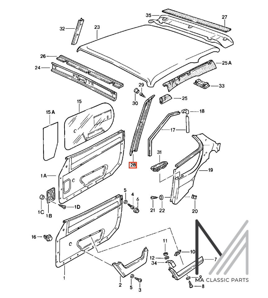 Porsche 924 944 968 A-Säulenverkleidung NEU – Ansicht 5