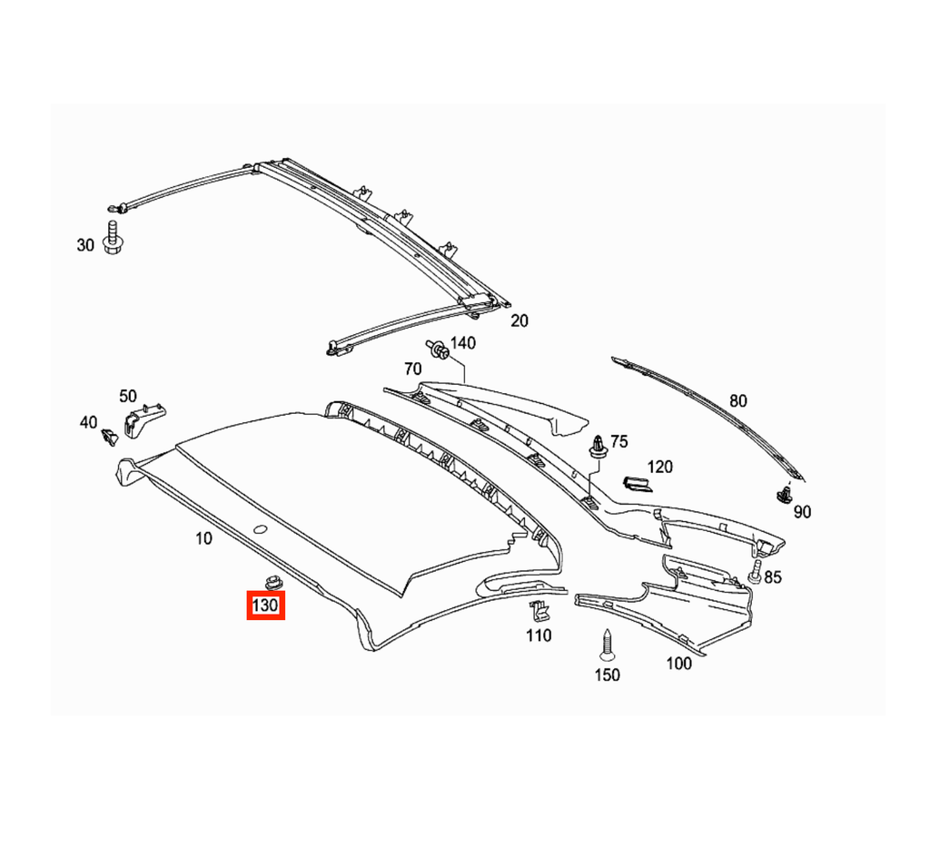 Mercedes-Benz SL Hardtop Notentriegelung Abdeckkappe R230 – A2307920030 – Ansicht 4