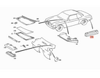 Mercedes-Benz W107 Hinten Stoßstange Kofferraum Düse Schwarz – A1078300142 – Ansicht 4