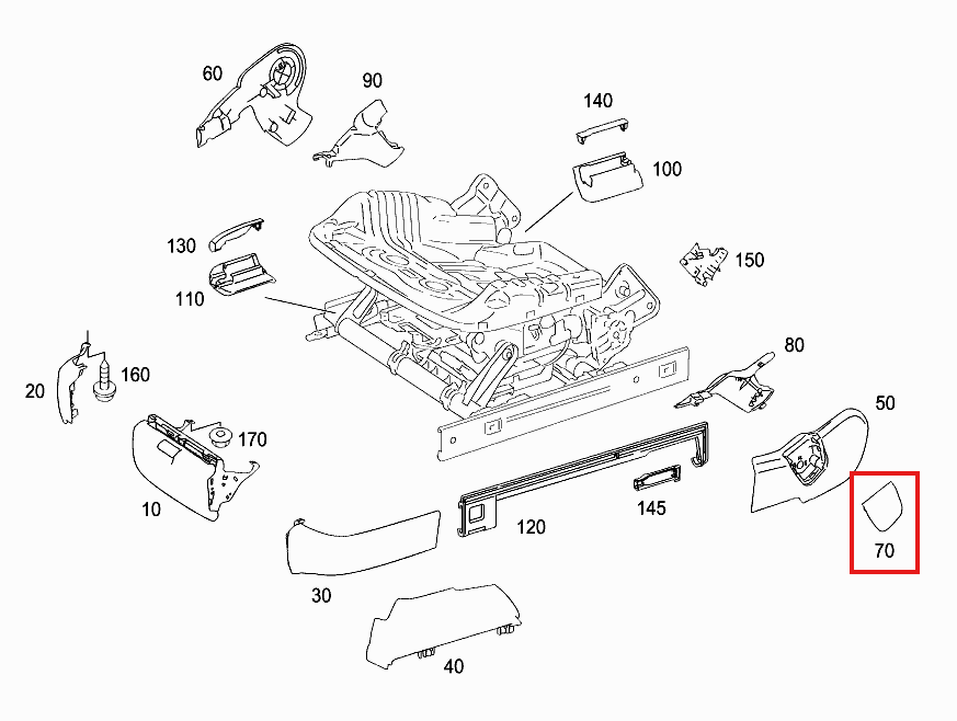 Mercedes-Benz Sicherheitsgurt-Abdeckung vorne W221 NEU – A2219180530 – Ansicht 5