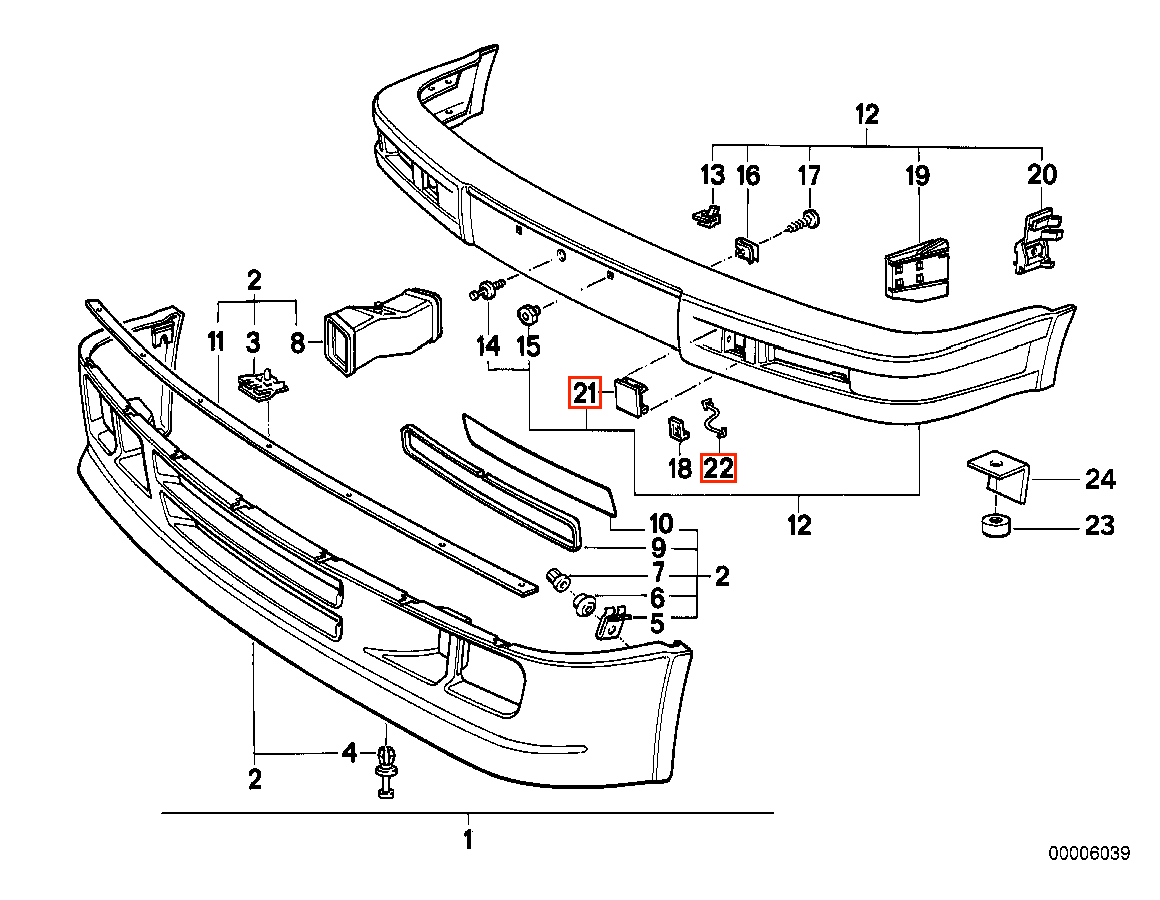 BMW E30 Vorne Stoßstange Hardware Abdeckung Grundiert – Ansicht 4